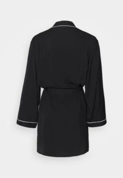 Anna Field Amanda Satin Dressing Gown - Badjas - Black -Dames Kledings Winkel 02d6ba585165492c8f07ab44f0a3d177