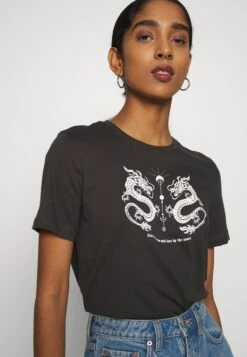 Even&Odd Hattie Mirrored Dragons Tee - T-Shirt Print - 801 - Anthracite -Dames Kledings Winkel 0bfbbb5a07384f34bb6d0611800c66fc