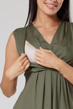 Happy Mama Jurk - Khaki -Dames Kledings Winkel 1111ad8f686a4637aade4c34c48c7fbb