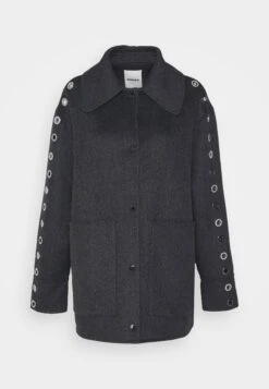 Sandro Oversize Double Face Coat With Eyelet - Halflange Jas - Gris Foncé 14 Sandro Oversize Double Face Coat With Eyelet - Halflange Jas - Gris Foncé -Dames Kledings Winkel 13963862ff48403fb85fab9c95e3afa2