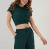 LELA Two Piece Set - Regular Fit - Shorts - Dark Green Melange -Dames Kledings Winkel 2ae1ea70f88344328149ddadb46b3589