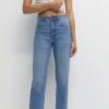 PULL & BEAR High Waist - Straight Leg Jeans - Stone Blue Denim -Dames Kledings Winkel 31fe3d828e2949cbb691338c078467ec