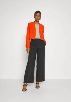 Boss Slim-Fit Cropped Jacket With Collarless Styling - Blazer - Bright Orange -Dames Kledings Winkel 3312aa900d0f45f49115e4640ef0dd5e