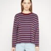 Monki Longsleeve - Dark Red/Blue -Dames Kledings Winkel 3ea7106a5b974c61bbeac878d0a8eb63