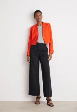 Boss Slim-Fit Cropped Jacket With Collarless Styling - Blazer - Bright Orange -Dames Kledings Winkel 40f6dcb4295d46c09d15a37886bdda89
