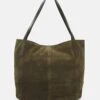 Anna Field Leather - Handtas - Khaki -Dames Kledings Winkel 4fe33866136c4a0ab8fe51b79aefe216