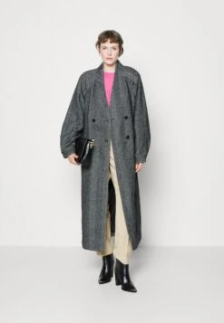 Gestuz Farren Coat - Mantel - Black/White -Dames Kledings Winkel 63872830938f4bf7839d0581b3401763