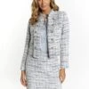 Faina Bouclé - Blazer - Blau Mehrfarbig -Dames Kledings Winkel 6c134383c42f47feaf2801ae13672274