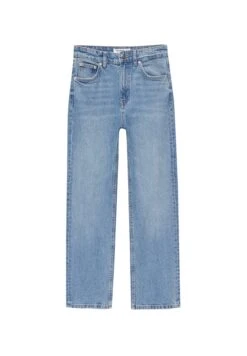 PULL & BEAR High Waist - Straight Leg Jeans - Stone Blue Denim -Dames Kledings Winkel 6c8f3e49e7f846c5958389a273fa11b1