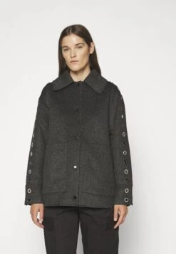 Sandro Oversize Double Face Coat With Eyelet - Halflange Jas - Gris Foncé 11 Sandro Oversize Double Face Coat With Eyelet - Halflange Jas - Gris Foncé -Dames Kledings Winkel 70081d47288d4c67b74fa81512952017