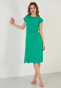 LELA Short Sleeve Midi - Jurk - Benetton Color -Dames Kledings Winkel 7d6c32ea151f4d3cafba612698aacee0