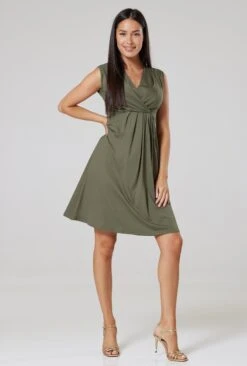 Happy Mama Jurk - Khaki -Dames Kledings Winkel 881e4e88ddda46fe86f98fac7b40c35a