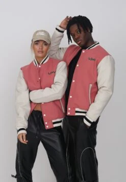 Lamar Varsity Jacket Unisex - Imitatieleren Jas - Coral -Dames Kledings Winkel 8a017222170a4fe5ab58d611207414c4