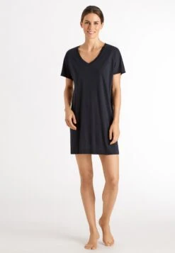 HANRO Laura - Nachtjapon - Midnight -Dames Kledings Winkel a52ce214009740b8a4e5beb34f60268e