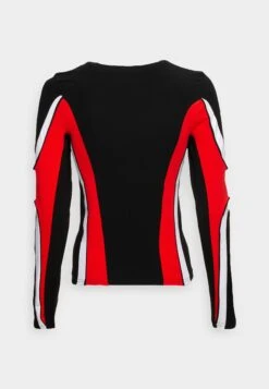 WEEKDAY Rush Biker Long Sleeve - Longsleeve - Black/Red Colblock -Dames Kledings Winkel a7ab223ed5f94068a4b4346e0a368c00