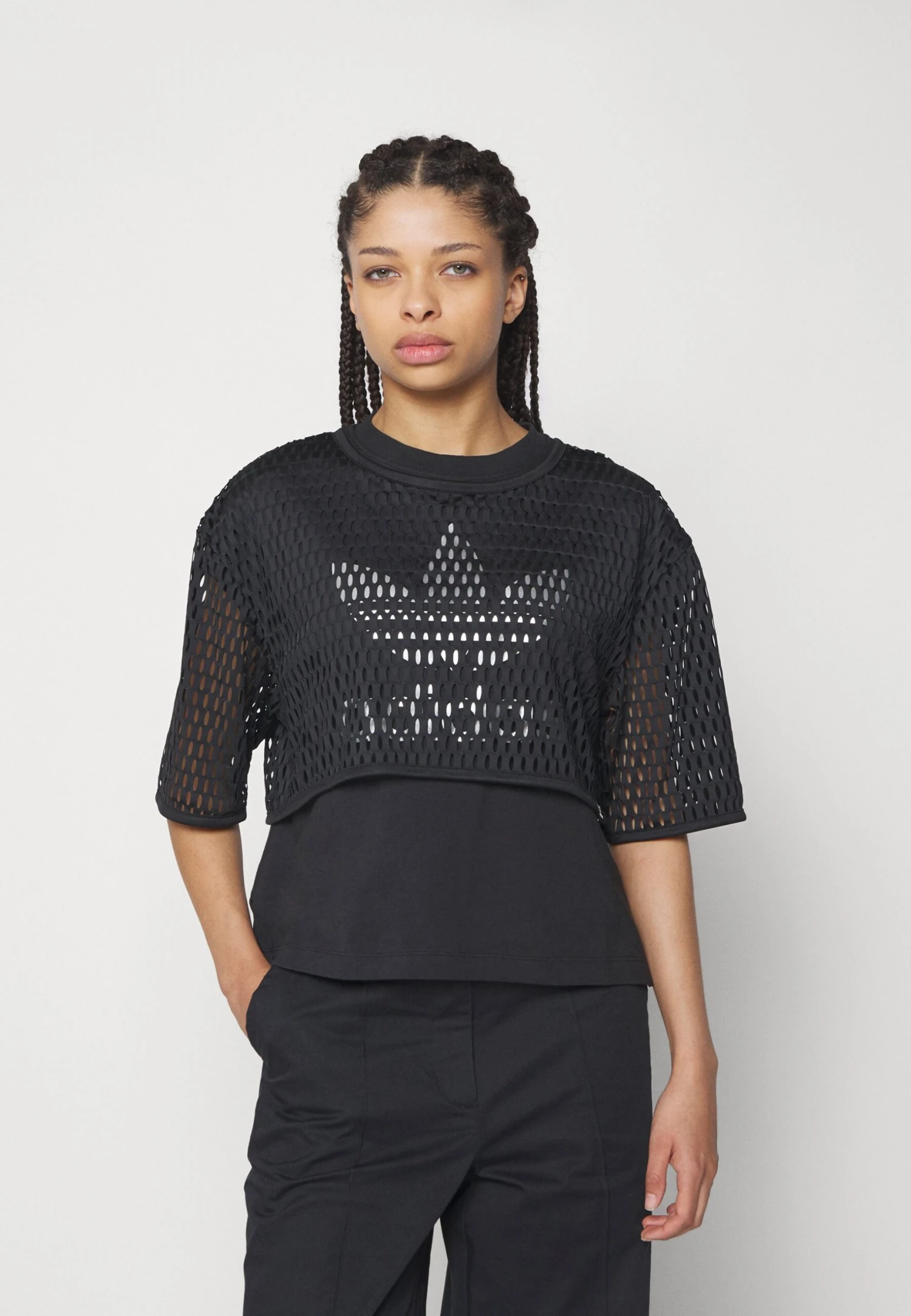 Adidas Originals Big Logo Tee 2 In 1 - T-Shirt Print - Black 5 Adidas Originals Big Logo Tee 2 In 1 - T-Shirt Print - Black - Afbeelding 3