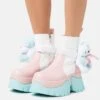 KOI FOOTWEAR Melanie Martinez Sweet Teddy Bear Platform Boots - Korte Laarzen - Blue/Pink/White -Dames Kledings Winkel b5473789303b423684342dcaedeab273