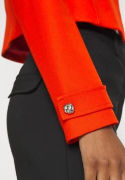 Boss Slim-Fit Cropped Jacket With Collarless Styling - Blazer - Bright Orange -Dames Kledings Winkel bb607565ad214fe7ad01aa023f77e9b8