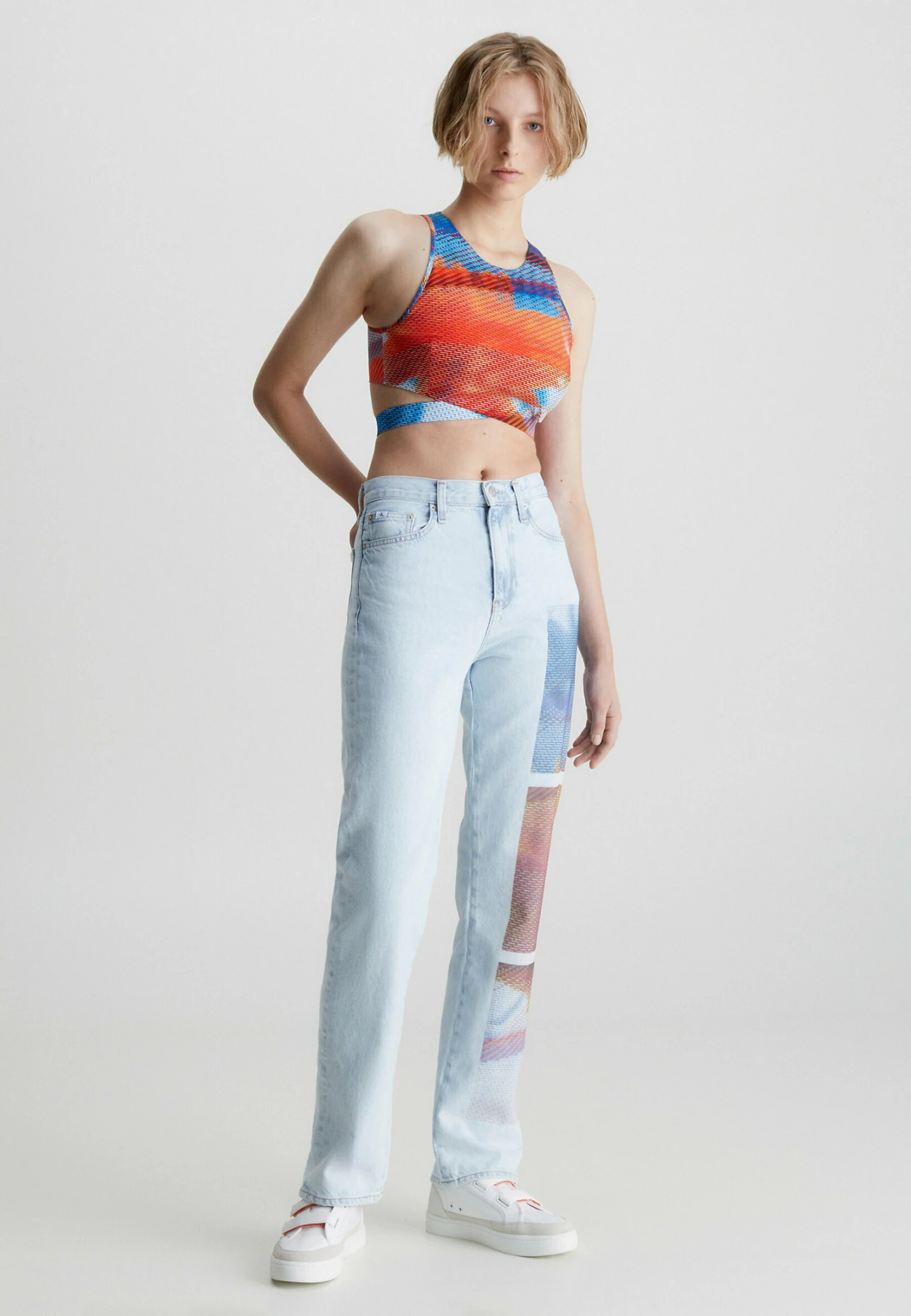 Calvin Klein Jeans High Rise Printed - Straight Leg Jeans - Denim Light 4 Calvin Klein Jeans High Rise Printed - Straight Leg Jeans - Denim Light - Afbeelding 2