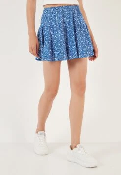 LELA Flowered Elastic Waist - Shorts - Royal Blue -Dames Kledings Winkel c766755568504ae88f2d20fc6c8c8fdb
