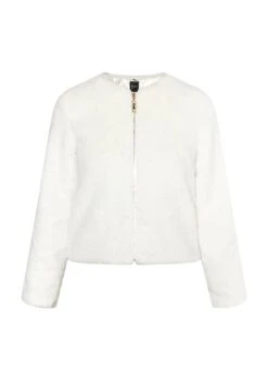 Faina Embell - Imitatieleren Jas - Wollweiss -Dames Kledings Winkel c9f5b8770b39441e8ee62fe1091db801