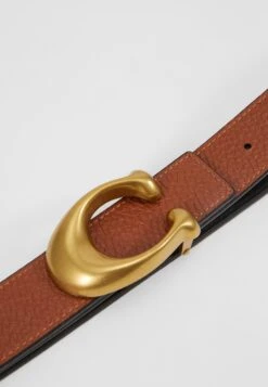 Coach Sculpted Reversible Belt - Riem - Black/Saddle -Dames Kledings Winkel d0ffa7609ce34dc6ad8b5bcf92b2e712