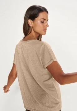 Mos Mosh Kay Tee - T-Shirt Basic - Gold -Dames Kledings Winkel de9532f1c79845749d31cd33d95af152