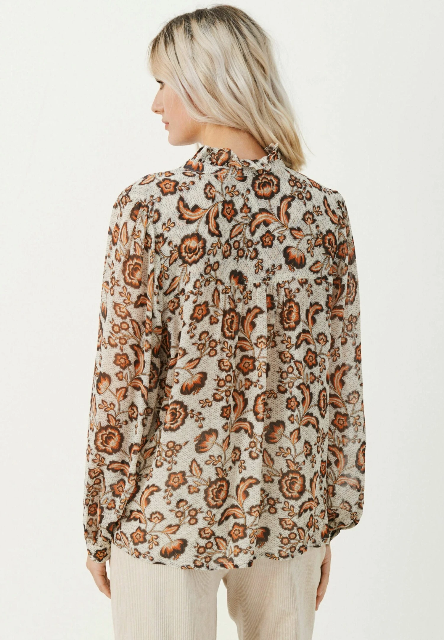 Part Two Viktorine - Overhemdblouse - Koi Japanese Flower Print 5 Part Two Viktorine - Overhemdblouse - Koi Japanese Flower Print - Afbeelding 3