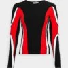 WEEKDAY Rush Biker Long Sleeve - Longsleeve - Black/Red Colblock -Dames Kledings Winkel f6b179c672f0463d84d14fedd4060230