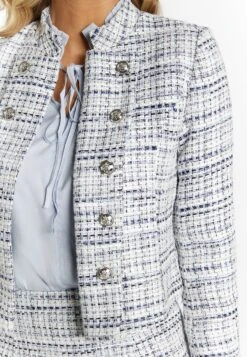 Faina Bouclé - Blazer - Blau Mehrfarbig -Dames Kledings Winkel f8509fe12c2a4505be7d60002b7c5323