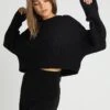 Even&Odd Cropped Jumper - Trui - Black -Dames Kledings Winkel fd3bd6122f154dad894d971b813e9d0b